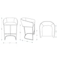 thumbnail image 3 of Manhattan Comfort Louvre Counter Stool with Steel Base in Black - Set of 2, 3 of 7