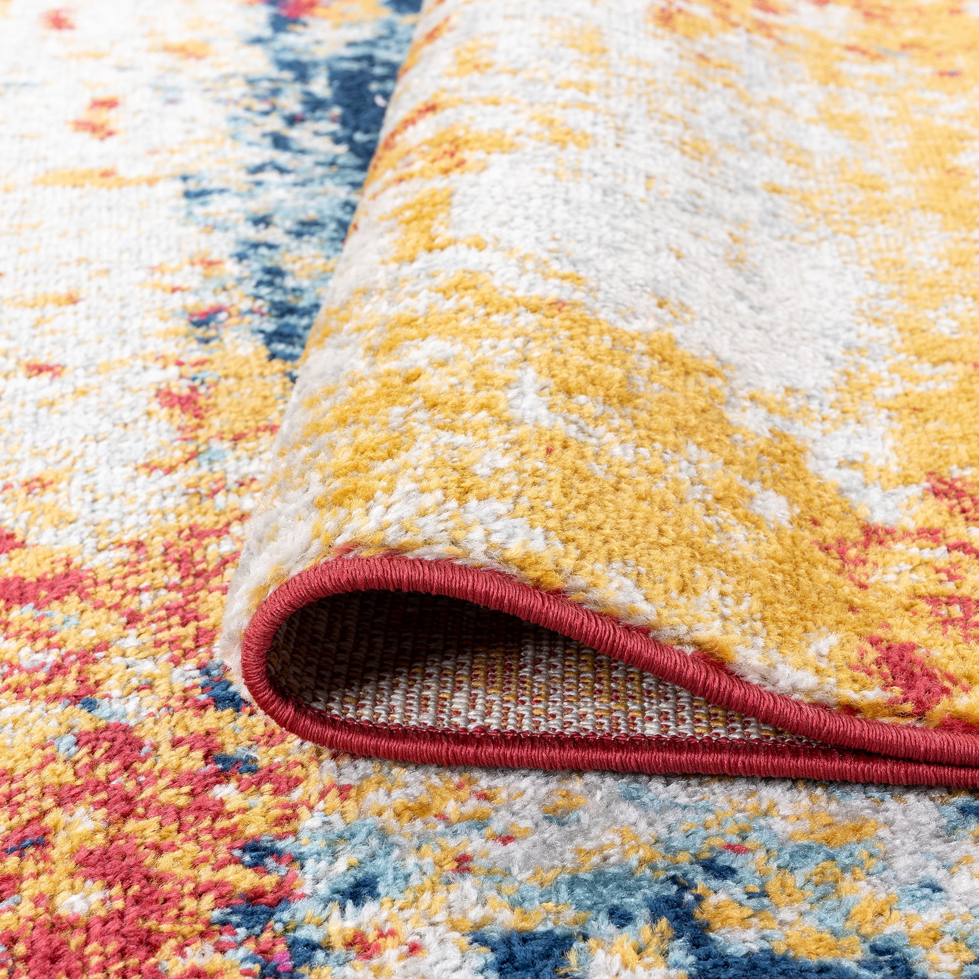 Diamond Contemporary 5' x 7' Multi-Color Polypropylene Indoor Area Rug
