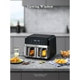 thumbnail image 4 of 9L(9.5 Quart) Dual Basket Air Fryer with Easy View Windows, Air Fryer Oven With 8 Program Settings, Auto Shutoff, 2 Independent Work 4.5L Nonstick Frying Baskets, Black+Silver, 4 of 6
