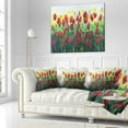 thumbnail image 2 of Designart Wild Red Poppies Field Panorama - Modern Landscape Printed Throw Pillow - 16x16, 2 of 4