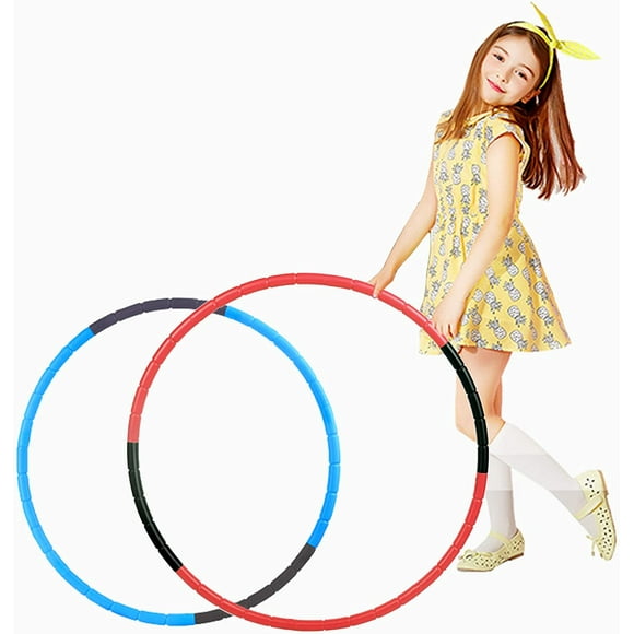 Hoola Hoop pour Enfants, Ensemble de 2, Hoola Hoop en Plastique pour Enfant Détachable à Poids/taille Réglables, Convient au Jeu de Hoola, à la Mise en Forme, à la Gymnastique, à la Danse et à l'Entraînement des Animaux
