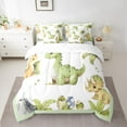 thumbnail image 2 of Feelyou Cute Cartoon Dino Bedding Comforter Set 7pcs for Teens, Kawaii Dinosaur Lover King Bedding Sets, Cute Animal Theme Reversible Bed Sheets, Microfiber Bedroom Decor, 2 of 7