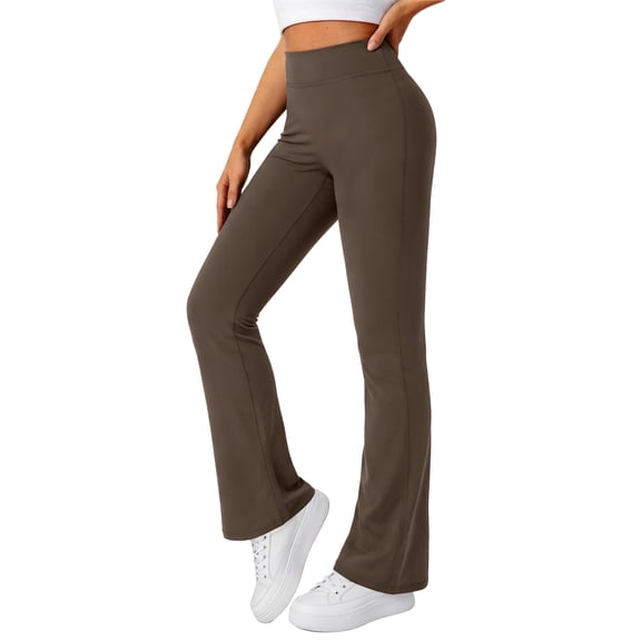 Rosvigor Womens Micro Flare Yoga Pants High Waisted Bootcut Leggings No Front Seam Buttery Soft Leggings for Workout Gym Casual