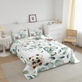 thumbnail image 3 of Cartoon Panda Twin Bedding Sets Woodland Wildlife Animal Comforter Set, Eucalyptus Leaf Bedding Comforter Sets Pink Floral Flower Duvet Insert, Jungle Bear Down Comforter Room Decor, 3 of 6