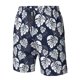 thumbnail image 4 of Balery White Leaves Traje de Baño Estilo Hawaiano para Hombre, Shorts de Secado Rápido con Bolsillos-Small, 4 of 6