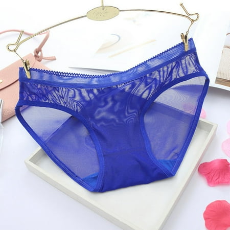 

Aayomet Women S Panties Womens Panties Hollow Lace Sexy Alluring Low Waist Briefs Bow Panties Blue XL