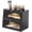Black, variant on Bread Box for Kitchen Countertop,Extra Large 2 Layer Breadbox Wooden Farmhouse Bread Storage Container Bread Bin Bread Holder Food Organizer Pantry Shelf Acrylic Window(Black)