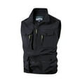 thumbnail image 5 of CharmCyan Mens Outdoor Athletic Vest Fishing Travel Lightweight Sleeveless Jackets Photographer Work Vest With Multi Pockets Black 2XL, 5 of 5