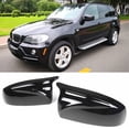 thumbnail image 2 of For BMW X5 E70 X6 E71 Auto Accessories Car Rear View Side Mirror Cover Rearview Mirror Cap ABS Carbon Fiber Gloss Black 08-13, 2 of 6