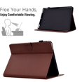 thumbnail image 3 of ELEHOLD Leather Wallet Case For Amazon Fire HD 8 (8th/7th/6th Generation) Fiber Pattern Lightweight Folio Stand Cover, Auto Sleep&Week Function, Full Body Protection, Brown, 3 of 9