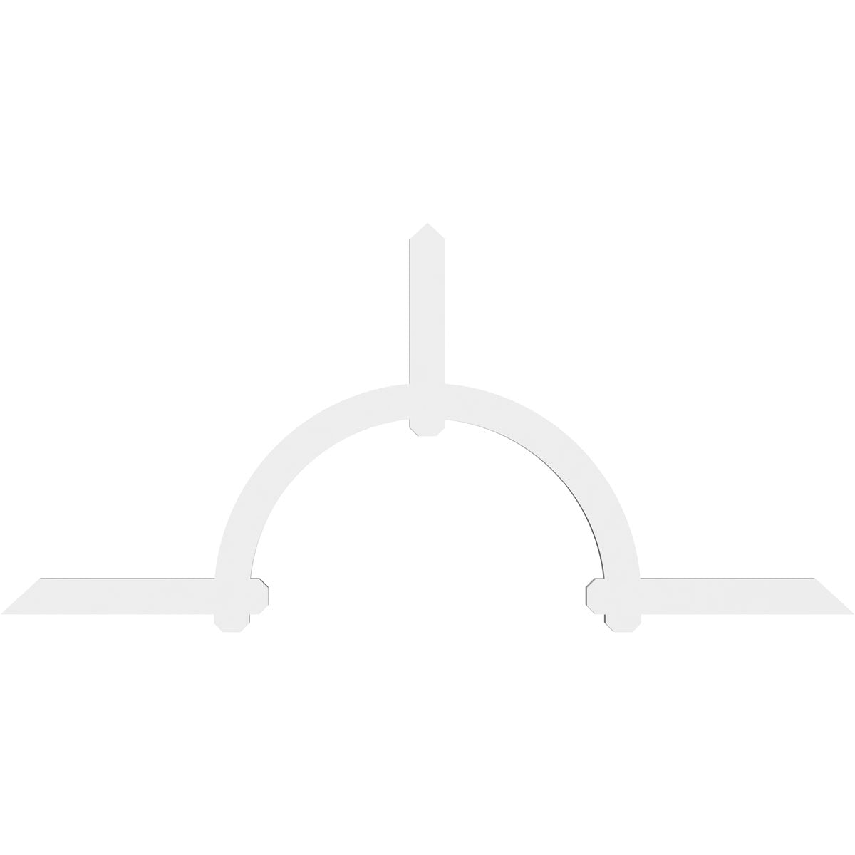 96"W x 44"H x 2"D x 4"F, 11/12 Pitch, Ericson Architectural Grade PVC Gable Bracket