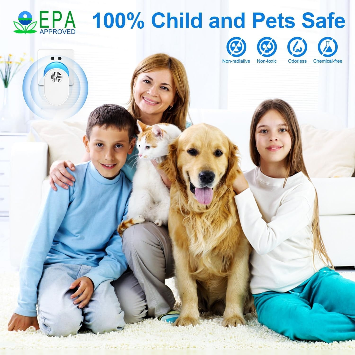 Ultrasonic Pest Repeler 6 Packs, Indoor Mosquito Repelent for Mouse, Rodent, Roach, Bugs, Mice, Spider, Electronic Pest Control Plug in for House, Garage, Warehouse, Hotel