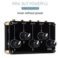 thumbnail image 2 of Mini 4 Channel Stereo Line Mixer 4in1out for Live Studio Recording Low Noise Small & Sophisticated Aud-io Passive Mixer ,Reduced Noise, 2 of 6