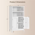 thumbnail image 4 of Yaheetech 5-Tier Bathroom Floor Cabinet with Double Door and Adjustable Shelf, White, 4 of 8
