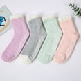 thumbnail image 4 of Zando Womens Fuzzy Socks Winter Slipper Socks Non-Slip Grip Socks Warm Fleece Socks Non Skid Socks Soft Fluffy Socks 4 Classic Color, 4 of 5