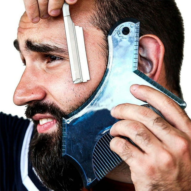 Fiudx Nuevas Llegadas Herramienta para Moldear Barba para Hombres Plantilla Transparente Plantillas de Peines de Peinado