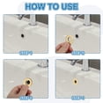 thumbnail image 4 of Anillo de desbordamiento de fregadero Uxcell, cubierta de desagüe de desbordamiento de fregadero de baño para lavabo dorado/blanco, 4 of 7