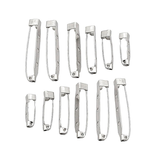 EeaseCA 100Pcs Handmade Safty DIY Mini Buckle Pin Clothes DIY Accessories White (Mixed Style)
