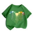 thumbnail image 3 of Curuila Kid Girls Tops Cartoon Print Crew Neck Short Sleeve Tee Summer Casual Loose T Shirt Green Size 4-6 Years, 3 of 5