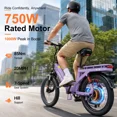 thumbnail image 2 of MOONCOOL Folding Electric Bike for Adults, 1200W 85Nm Motor , 48V 14Ah Battery, 20" Fat Tire Ebike w/ MIK Rack, Full Suspension, Hydraulic Disc Brakes, 7-Speed, Torque & Cadence Dual Sensor,20 MPH, 2 of 10