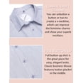 thumbnail image 5 of Women's Stripe Button Down Work Shirts (Blue Stripe L) Slim Fit Long Sleeve Poplin Shirt, 5 of 5