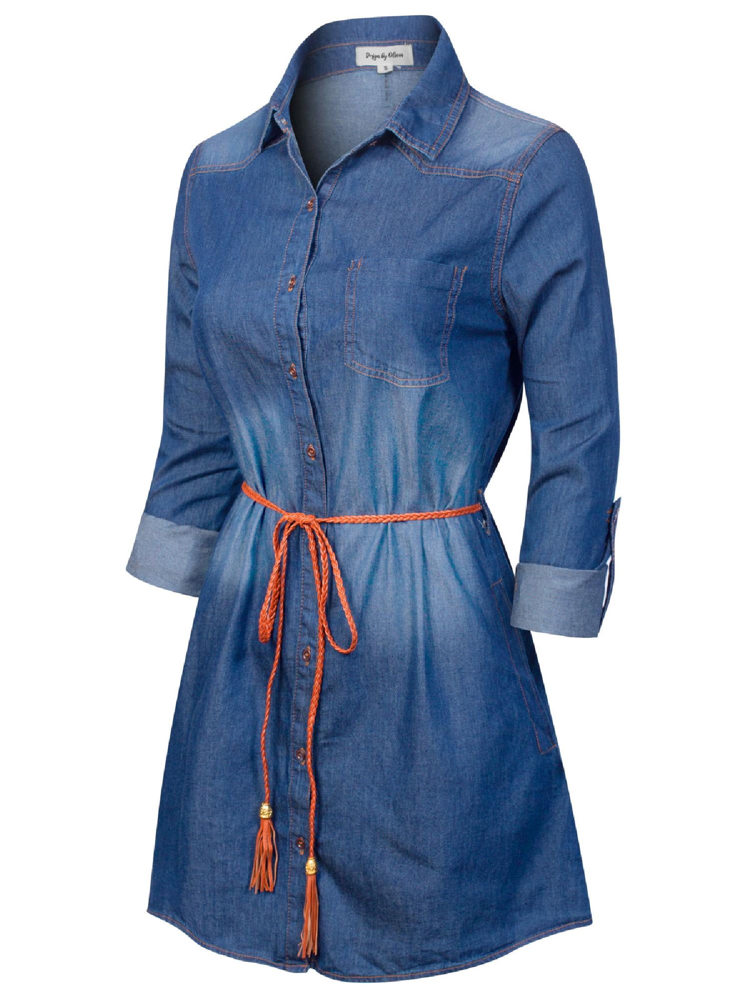long denim tunic shirt