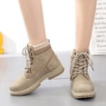 thumbnail image 5 of Willtoo Women's Work Waterproof Hiking Combat Boots Lace up Low Heel Booties Ankle Boots Brown, 5 of 5