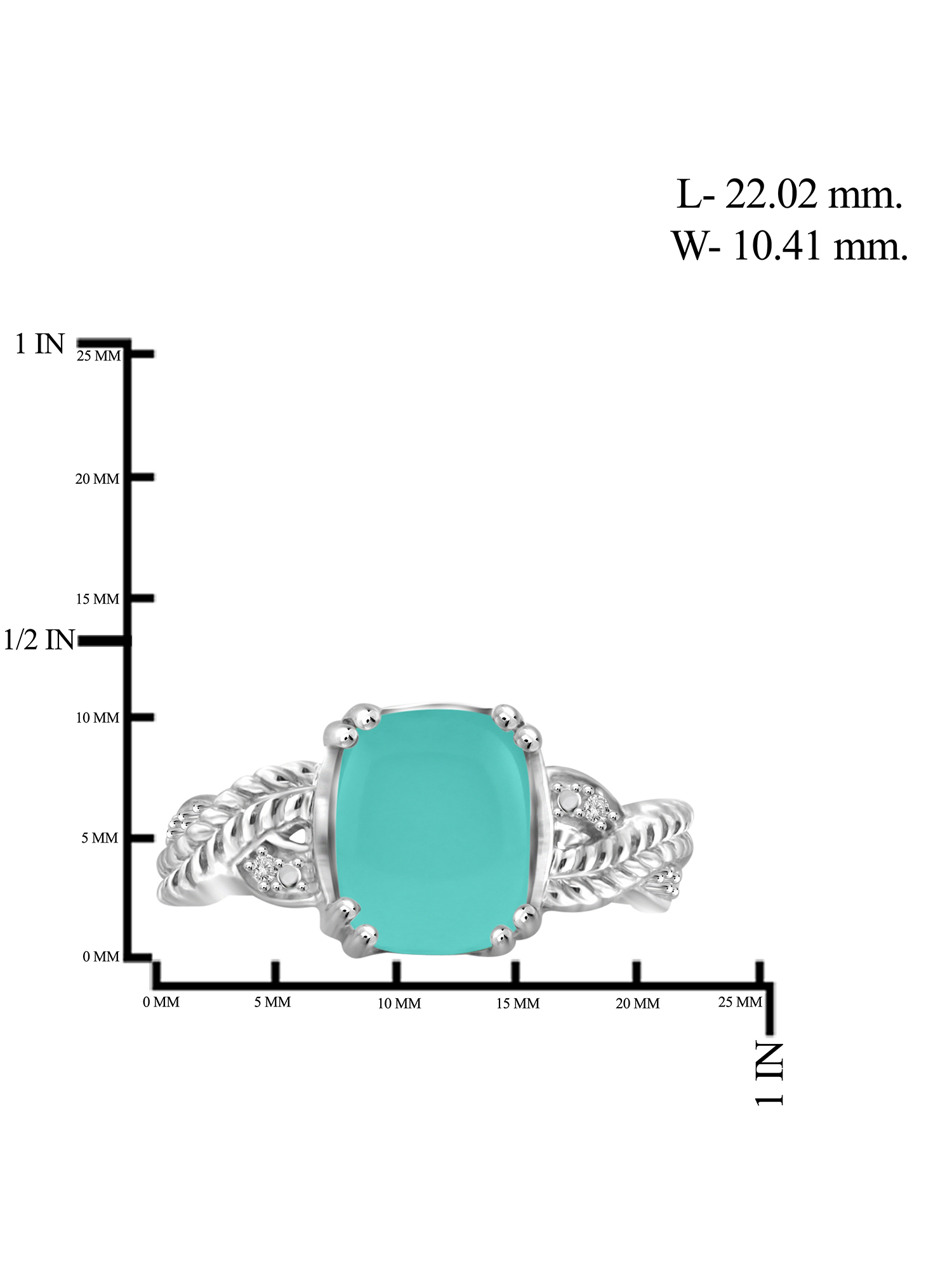 JewelersClub Chalcedony Ring Birthstone Jewelry – 2.75 Carat Chalcedony 0.925 Sterling Silver Ring Jewelry with White Diamond Accent – Gemstone Rings with Hypoallergenic 0.925 Sterling Silver Band
