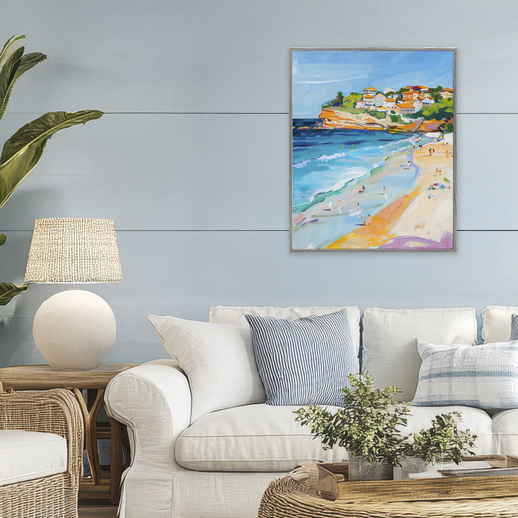 Stupell Industries Bondi Beach Cove Gray Framed Giclee Art, design by The Prints Vibe