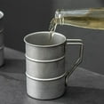 thumbnail image 4 of 2X 350Ml/12Oz Retro Industrial Style Beer Mug 304 Stainless Steel Mug,Distressed Outdoor Camping Cup Travel Drinkware, 4 of 8