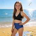 thumbnail image 6 of jobturf Swimsuit for Girls Trendy Halter Bikini Top with Underwear 2 Piece Set Beach Vacation Bathing Suits Bikinis Sets for Kids 2-11 Years, 6 of 8