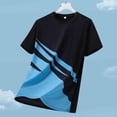 thumbnail image 4 of LPZOOGU Men's Striped T-Shirt Short Sleeve Crew Neck Casual Summer Tee Diagonal Color Block Print Athletic Sport Shirt, 4 of 4