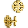 thumbnail image 1 of Symbols of Faith - 14k Gold-plated Jerusalem Cross Cuff Links, 1 of 2
