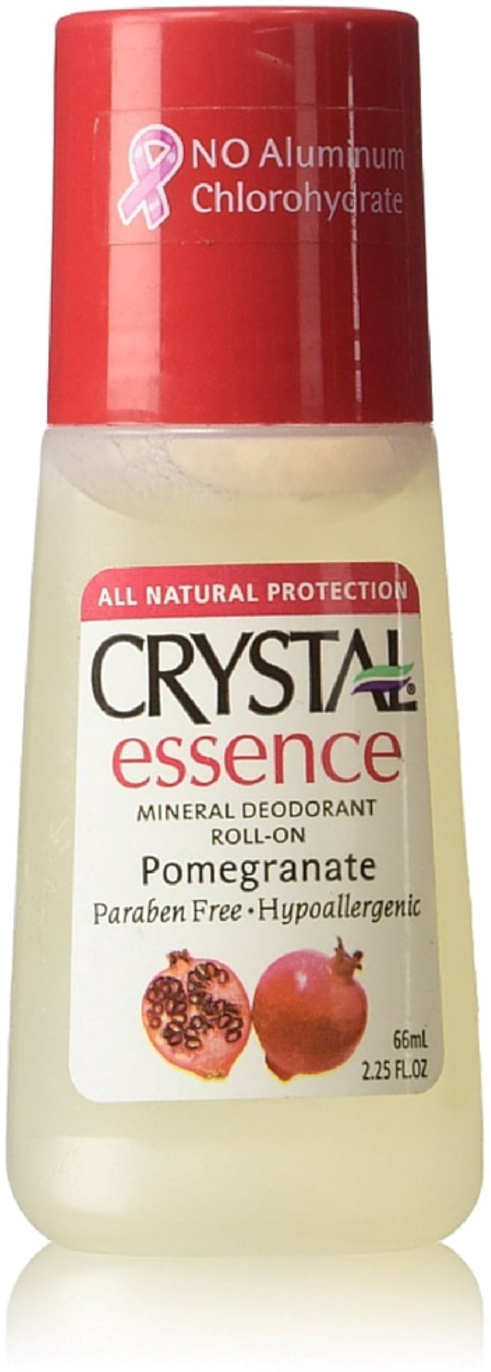 Crystal Essence Mineral Deodorant RollOn, Pomegranate 2.25 oz (Pack of