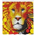 thumbnail image 3 of Ambesonne Fractal Shower Curtain, Abstract Lion in Wild, 69"Wx75"L, Red Yellow, 3 of 3