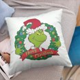 thumbnail image 4 of Funda de almohada navideña de Grinch de 18 x 18 pulgadas, funda de almohada navideña, decoración de ambiente festivo de invierno, regalo de Navidad, 4 of 6
