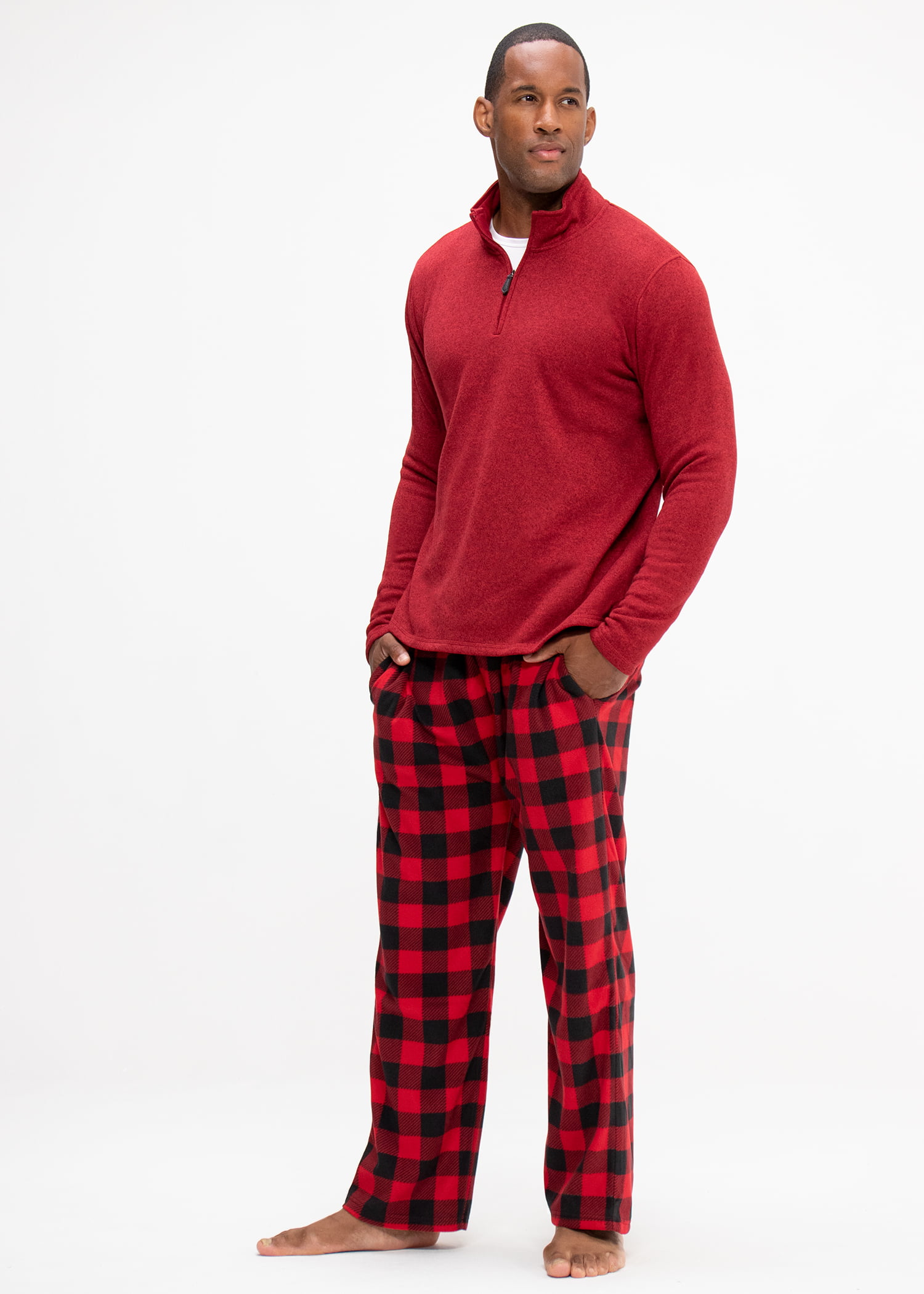 DEVOPS Men's Buffalo Plaid Plush Fleece Pajama Pants Sleepwear