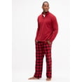 thumbnail image 3 of DEVOPS Men's Buffalo Plaid Plush Fleece Pajama Pants Sleepwear (Small, Red/Grey), 3 of 7