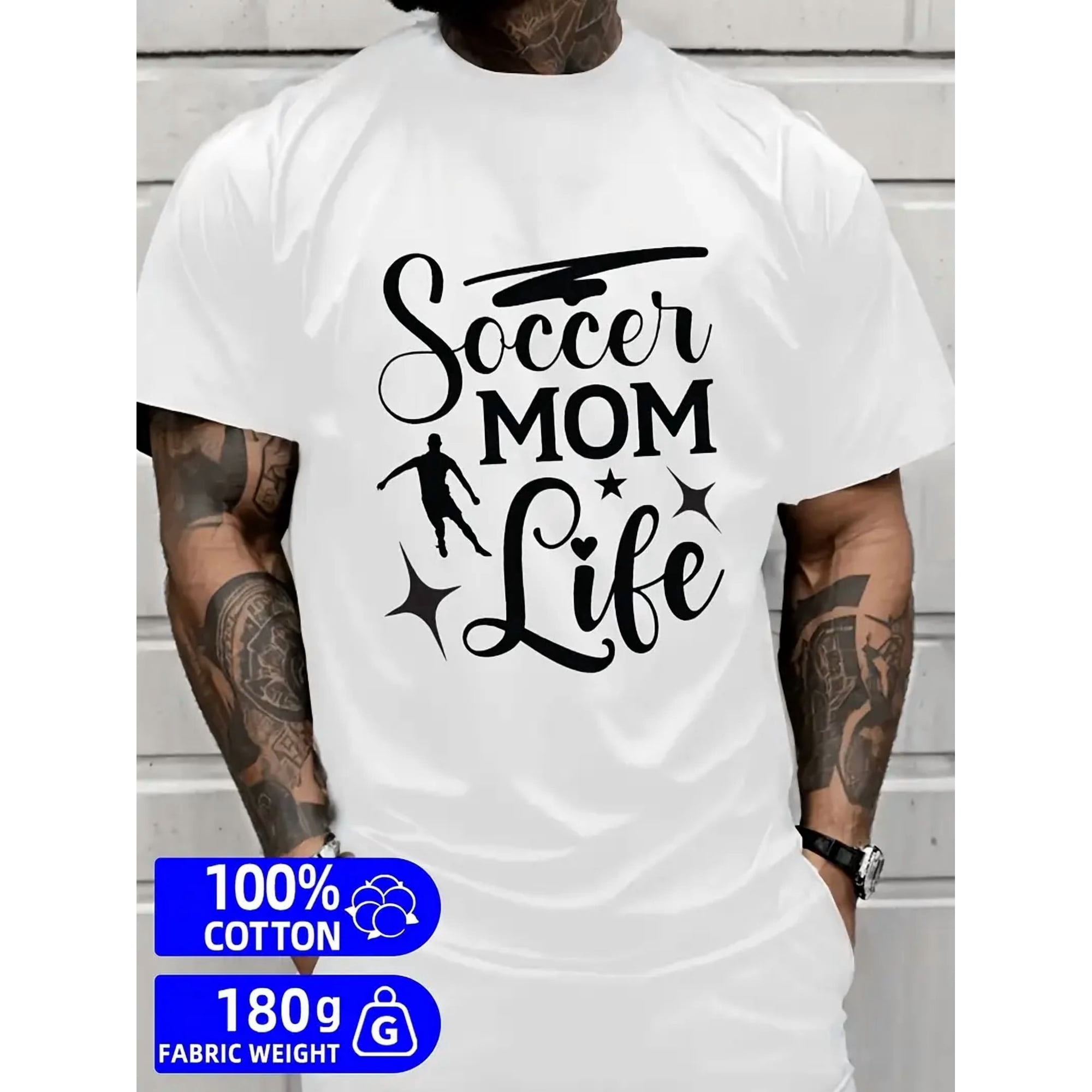 Men'S Humorous Soccer Mom T-Shirt - Made from 100%, This Soft And Loose-Fitting Tee Features Funny Parenting Themes, Perfect for Casual Athletic Wear And Daily Use. an Ideal