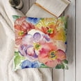 thumbnail image 3 of SHANXI  Peony Flower Throw Pillow Covers  Watercolor Pink Floral Decorative Throw Pillow Cases Soft Velvet Outdoor Cushion Covers for Sofa Couch Bedroom Home Decor 12x12in, 3 of 5