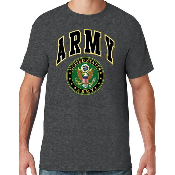 Mens US Army Seal T-shirt, XL Black Heather