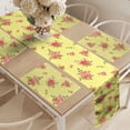 thumbnail image 2 of Ambesonne Rose Table Runner & Placemats, Old Fashioned Feminine, Placemat 4 pcs + Runner 14"x72", Yellow Coral Green, 2 of 2