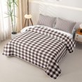 thumbnail image 3 of Erosebridal Brown Gingham Plaid Twin Quilt Set,Classic Check Pattern Twin Coverlet Set For Girls,2 Pieces, 3 of 7