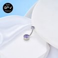 thumbnail image 1 of 1PCS G23 Titanium Navel Nail Simple Base 8mm Zircon And Opal Flat Bottom Inner Thread Piercing Jewelry Women‘s Navel Ring, 1 of 7
