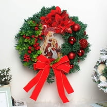 TNDBKQWR Christmas Wreath Decoration Wreath with Bow, 16 Inch Artificial Wreaths for Front Door, Christmas Decorations Halloween Decor Door