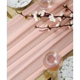 thumbnail image 3 of AK TRADING CO. 27" x 120" Wide Chiffon Elegant Table Runner/Overlay Ideally Perfect for Center Table, Wedding Decor, Bridal Shower & Other Special Occasion. (10, Peach), 3 of 5