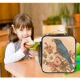 thumbnail image 6 of Insulated Square Lunch Bag with Side Mesh Pocket Fashion Lunch Box Reusable Lunch Tote 10.5" x9.5" x3.5" Bluebird on Elegant Branch, 6 of 6