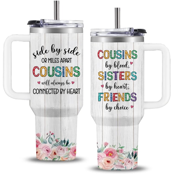 Cousin Gifts for Women, Gifts for Cousins Female, Cousin Birthday Gift for Women, Mothers Day Christmas Best Cousins Gift Tumbler from Sister Brother 40oz
