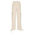 thumbnail image 6 of Felirenzacia Women 6 Pockets Cargo Pants, No Boundaries Beige Cargo Sweatpants for Outdoor Active Wear, 6 of 7