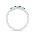 thumbnail image 2 of ANGARA Natural Round Emerald and Diamond Crossover Engagement Ring in 14K White Gold for Women (Size-2mm) | May Birthstone, Birthday, Anniversary, Jewelry Gift for Women | Natural Emerald Ring, 2 of 9